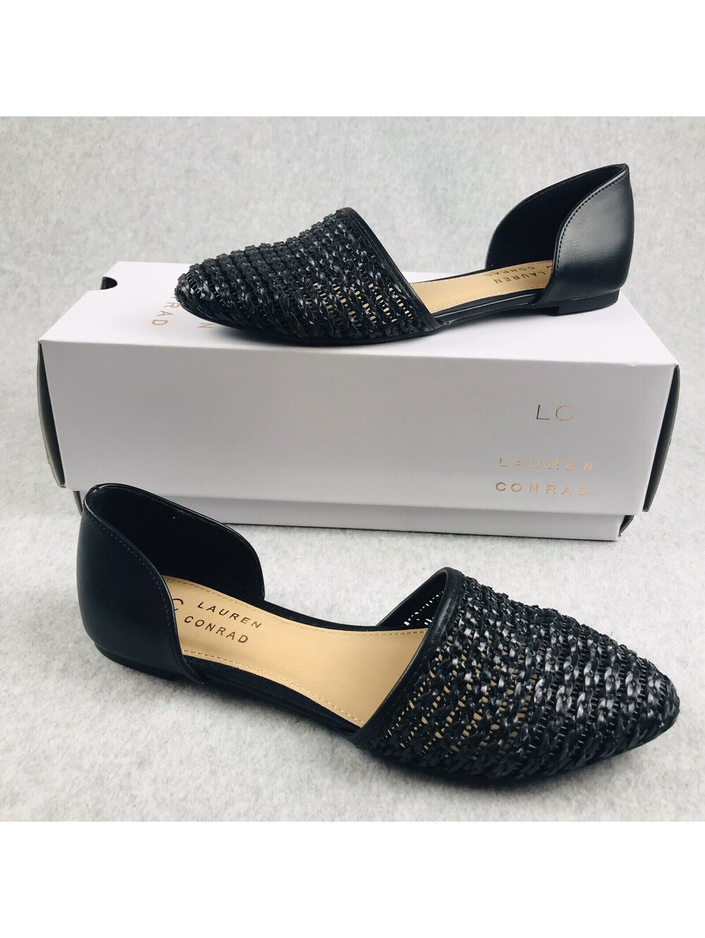LC Lauren Conrad Ballet Flats Womens 6 Woven Point Toe Minimalist Casual